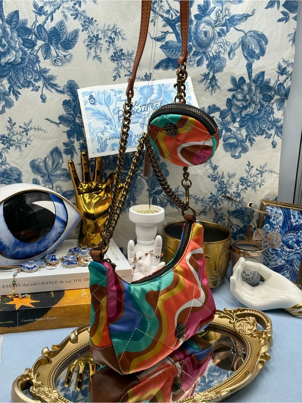 🆕 KURT GEIGER LONDON 🧿 NWOT Recycled Nylon Multi Mini Crossbody, Rainbow Swirl